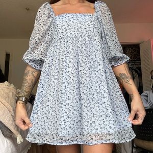 Blue floral dress